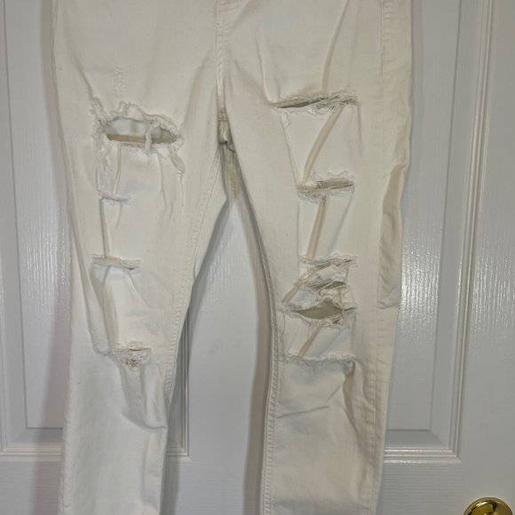TopShop Moto Jamie Distressed White Jeans W30 L28 Petite - Picture 4 of 11